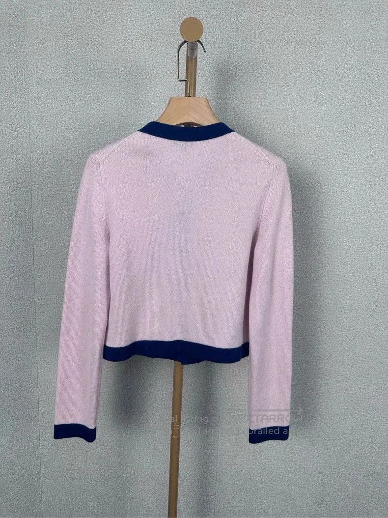 Chanel Chanel Pink Blue Knit Cardigan 34. Size US XS / EU 42 / 0 - 2 Thumbnail
