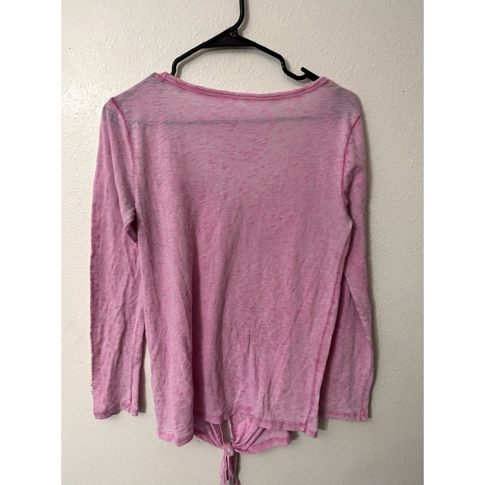Gap Gap Blouse Women Size S Pink Front Tie Pullover Knit Cotton Blend Long Sleeve Scoop Neck Regular Fit Vintage? No Size S / US 4 / IT 40 - 3 Thumbnail