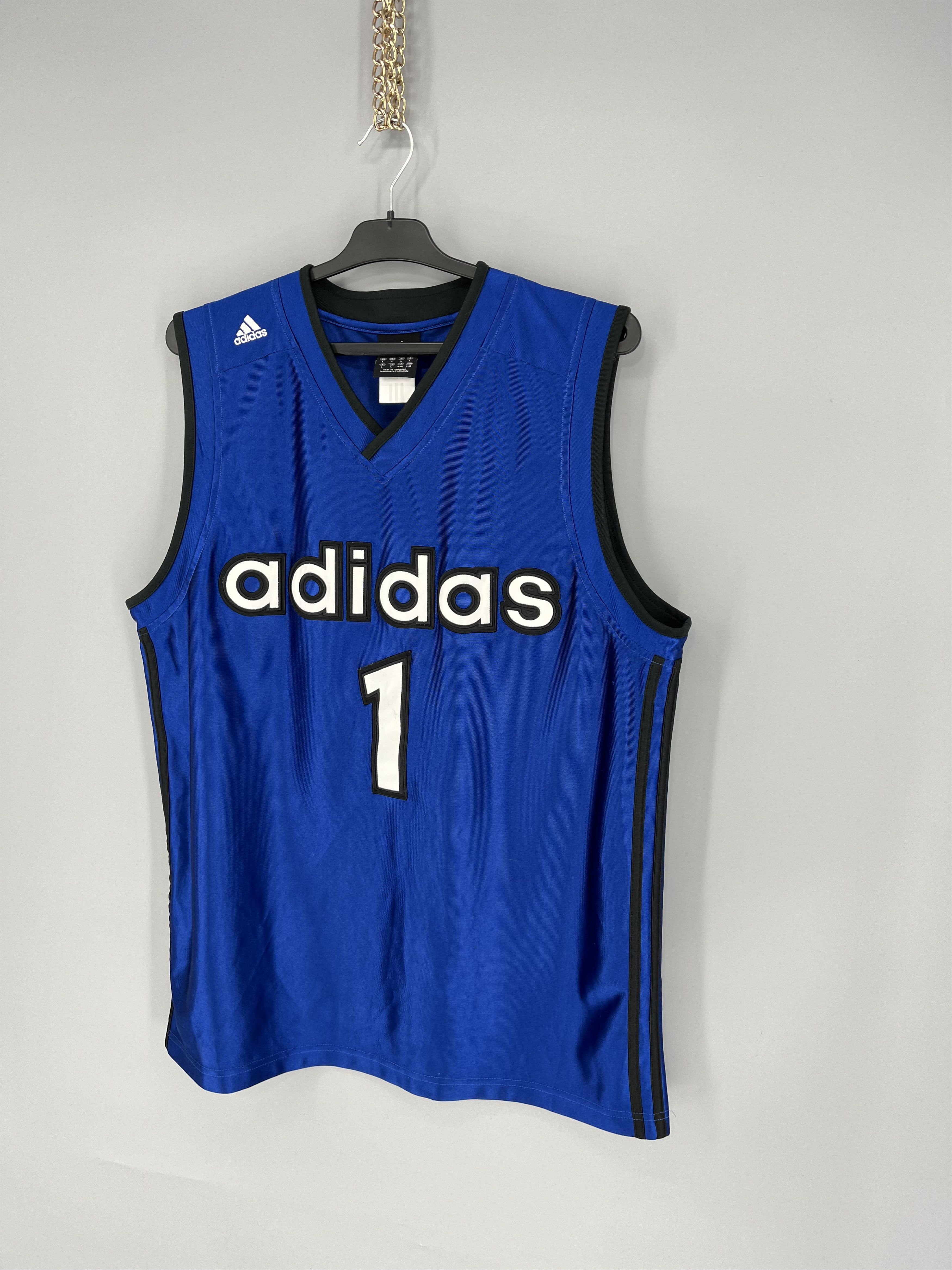 Adidas Adidas Vintage 90s Jersey Number One Basketball Rare Item Size US L / EU 52-54 / 3 - 3 Thumbnail