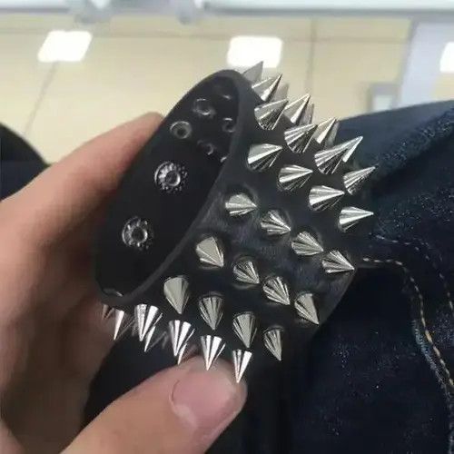 Jewelry Spike Strap Bracelet Gothic Demon Soul Horror Jewelry Size ONE SIZE - 1 Thumbnail