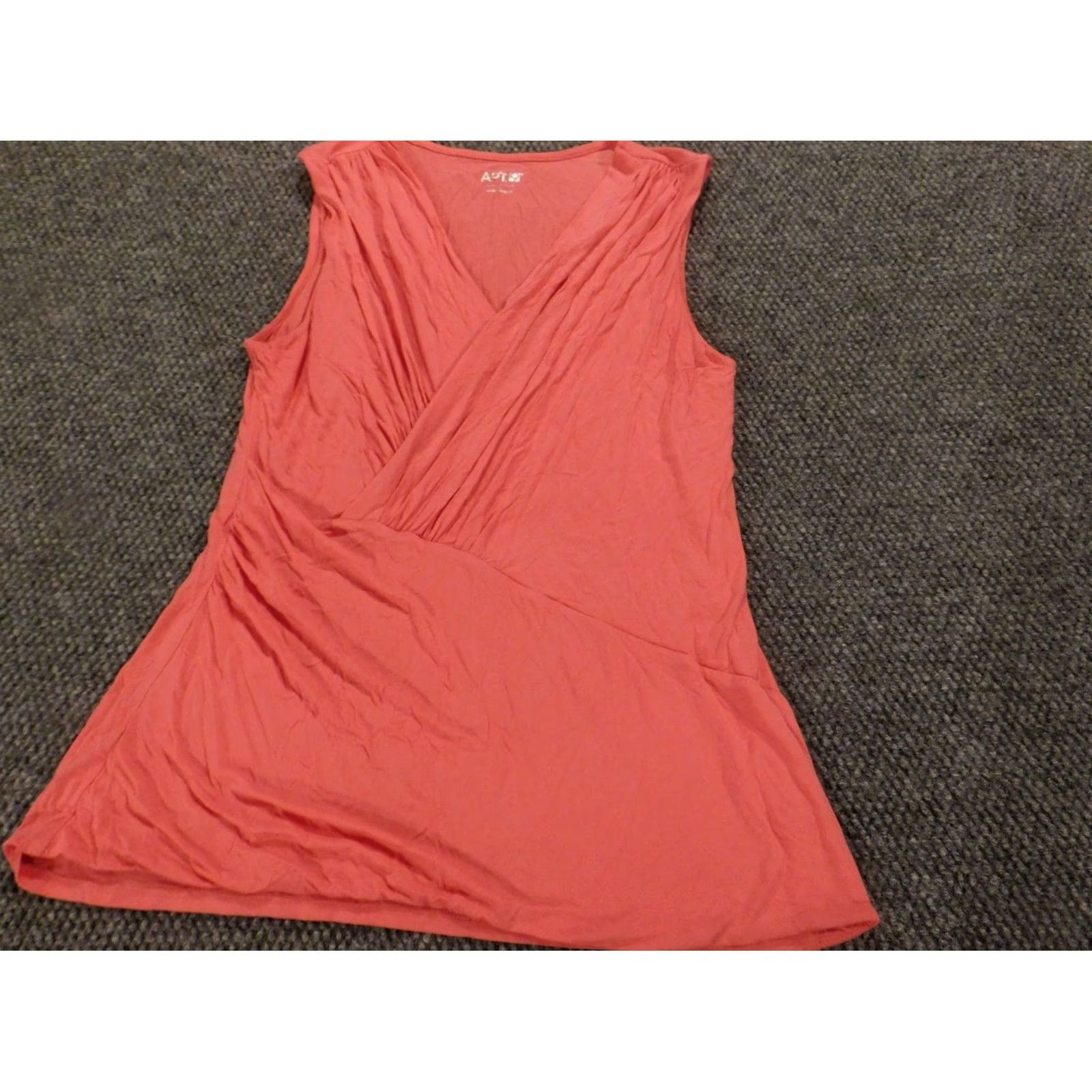 Apt. 9 Apt 9 Blouse Shirt Womens L Pink Cap Sleeve V-Neck Pullover Stretch Casual Regular Size L / US 10 / IT 46 - 3 Thumbnail