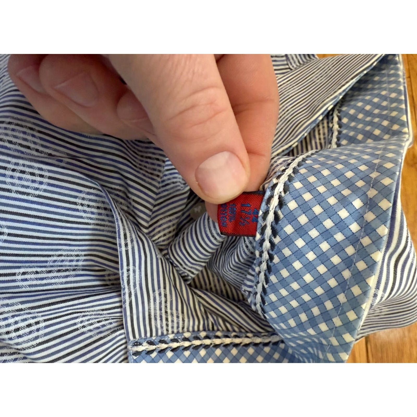 Robert Graham Robert Graham Shirt Mens 44 17 1/2 Blue Striped French Cuff Button Up Top EUC Size US XXL / EU 58 / 5 - 3 Thumbnail