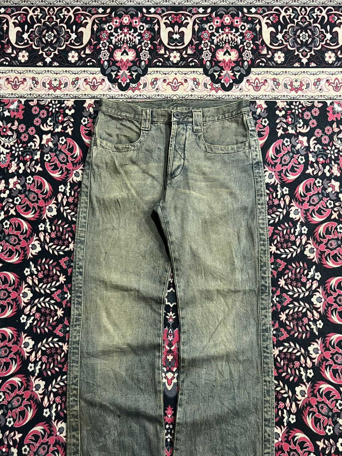 Acne Studios Acne Studio Style Mosh Green Frayed Leg Straight Cut Jeans Size US 31 - 3 Thumbnail