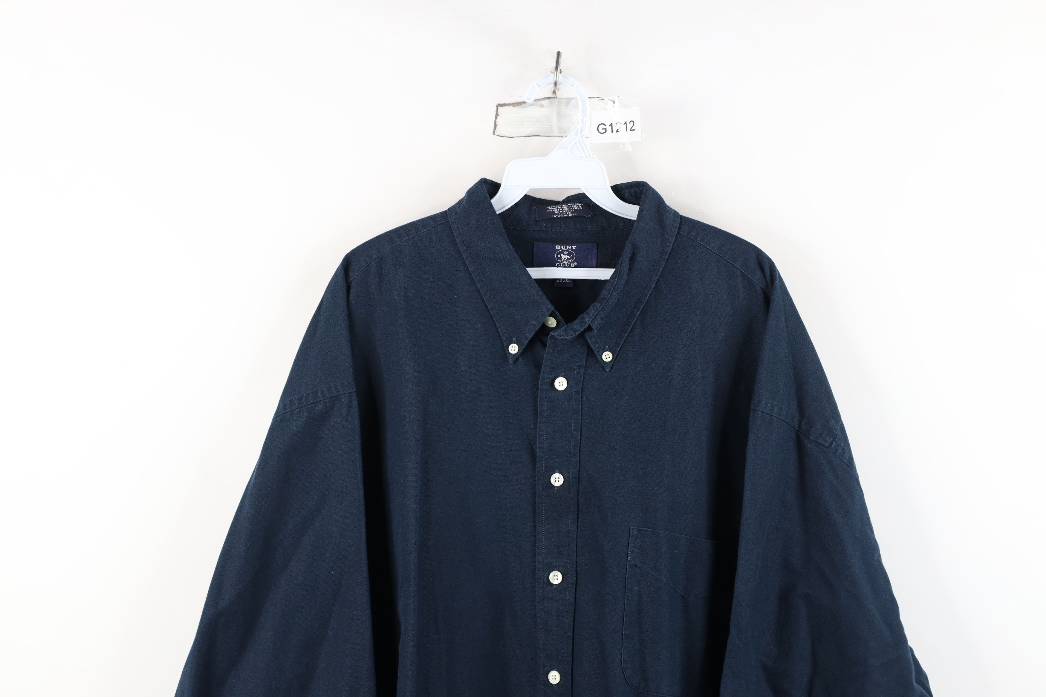 Vintage Vintage 90s Streetwear Collared Button Down Shirt Navy Blue Size US XXL / EU 58 / 5 - 2 Thumbnail