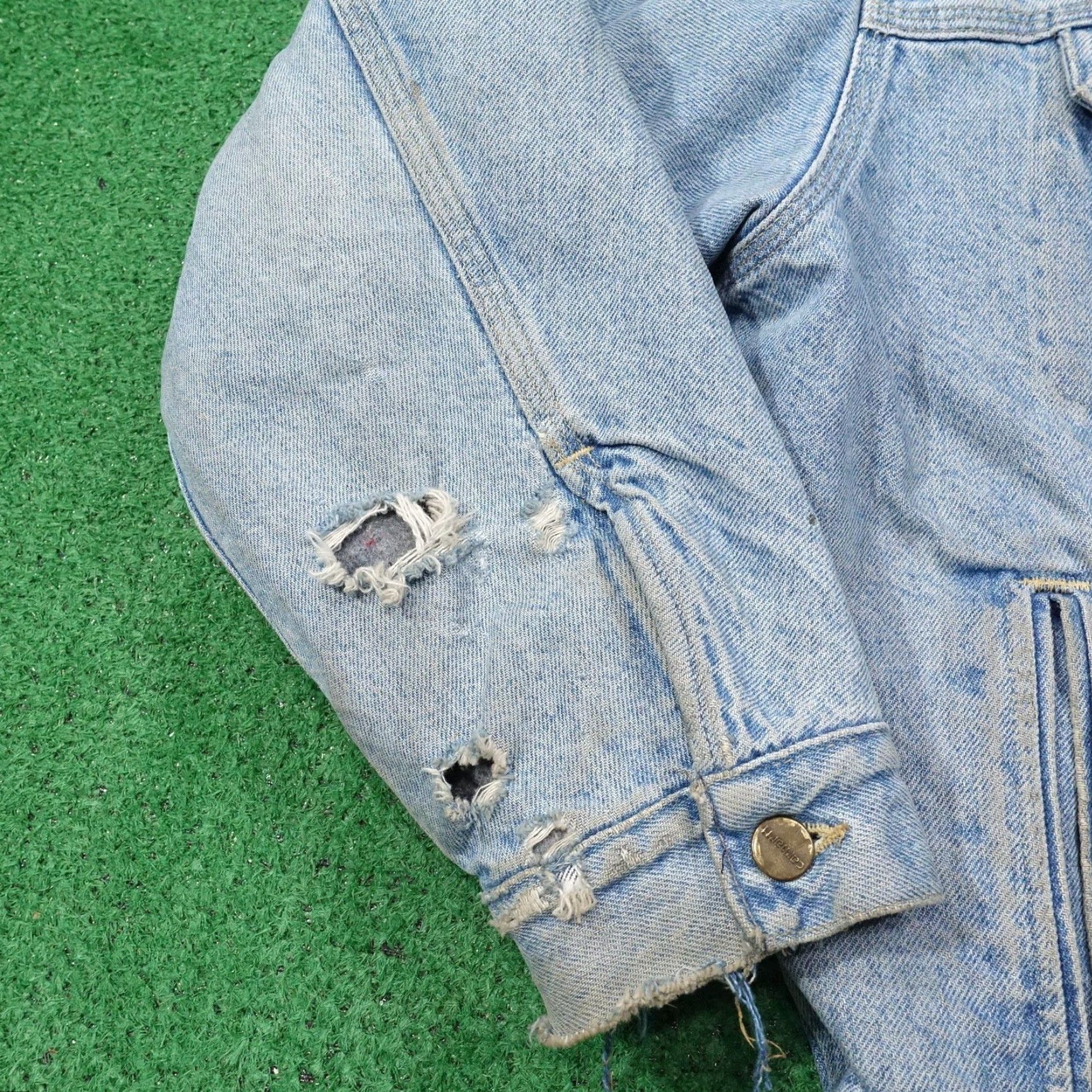Carhartt VINTAGE Carhartt Jacket Mens XL Denim Blanket Lined Corduroy Collar Trucker 90s Workwear Mens XL Blue Bloodline Size US XL / EU 56 / 4 - 4 Thumbnail