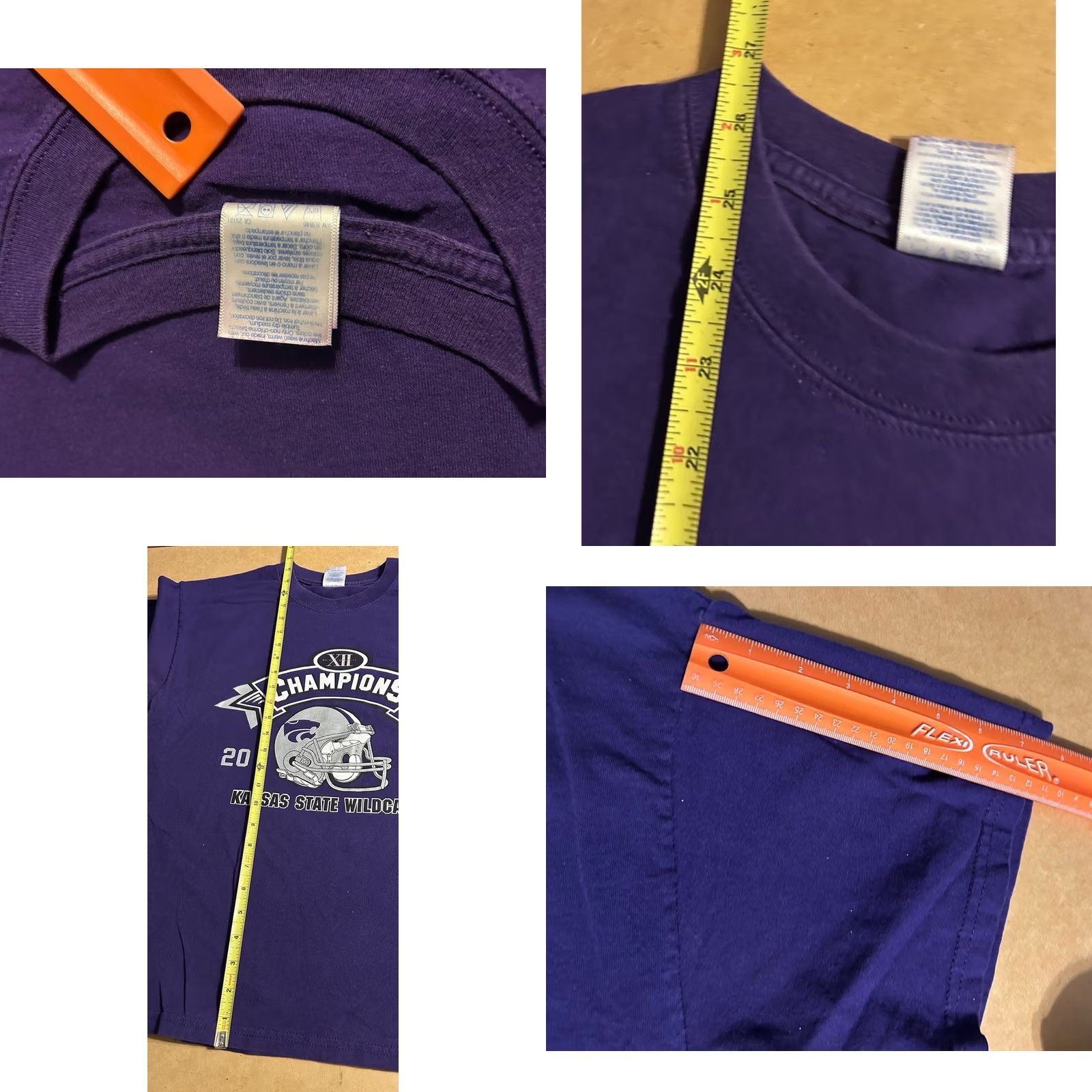 Vintage Kansas State Football Champions 2003 Vintage T-Shirt Large Purple Men's Shirt Size US L / EU 52-54 / 3 - 9 Thumbnail