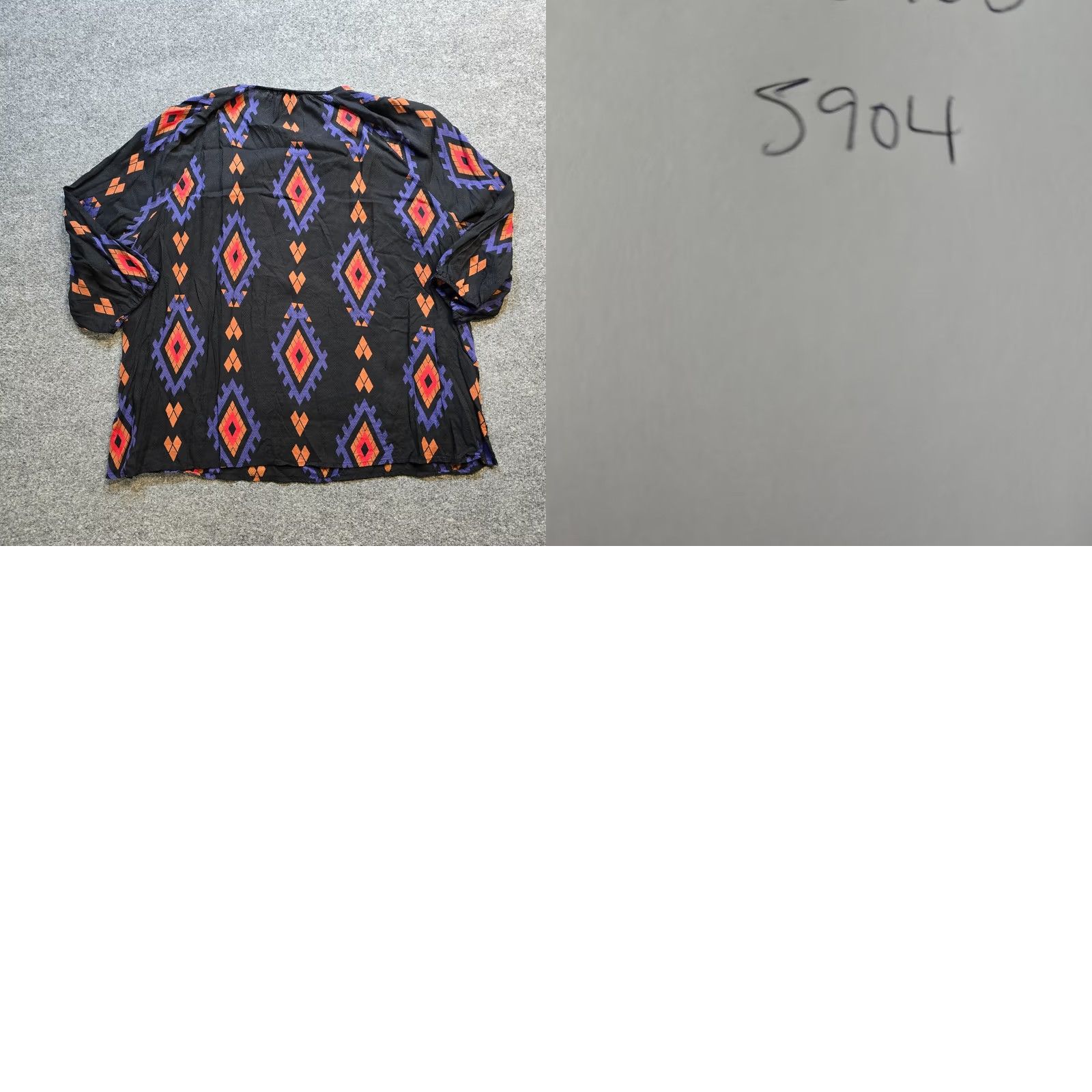 Lucky Brand Lucky Brand Top Womens 3X Black Blue Southwest Square Neck Western Blouse Shirt For Casual Wear Womens Size XXL / US 16-18 / IT 52-54 - 8 Thumbnail