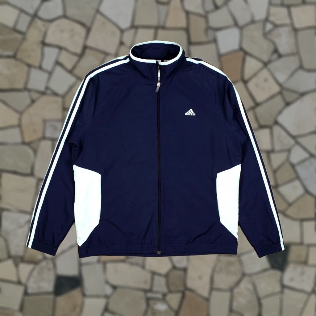 Adidas VINTAGE adidas Track Jacket XL Three Stripe Blue Womens Size XL / US 12-14 / IT 48-50 - 1 Thumbnail