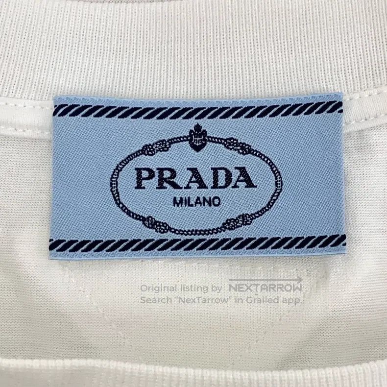 Prada Prada White lace triangle printed cotton round-neck short- Size US L / EU 52-54 / 3 - 6 Thumbnail