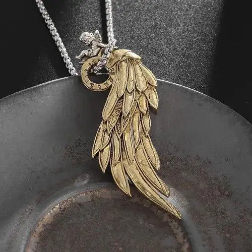 Jewelry × Vintage Golden Angel Wings Necklace Size ONE SIZE - 2 Thumbnail