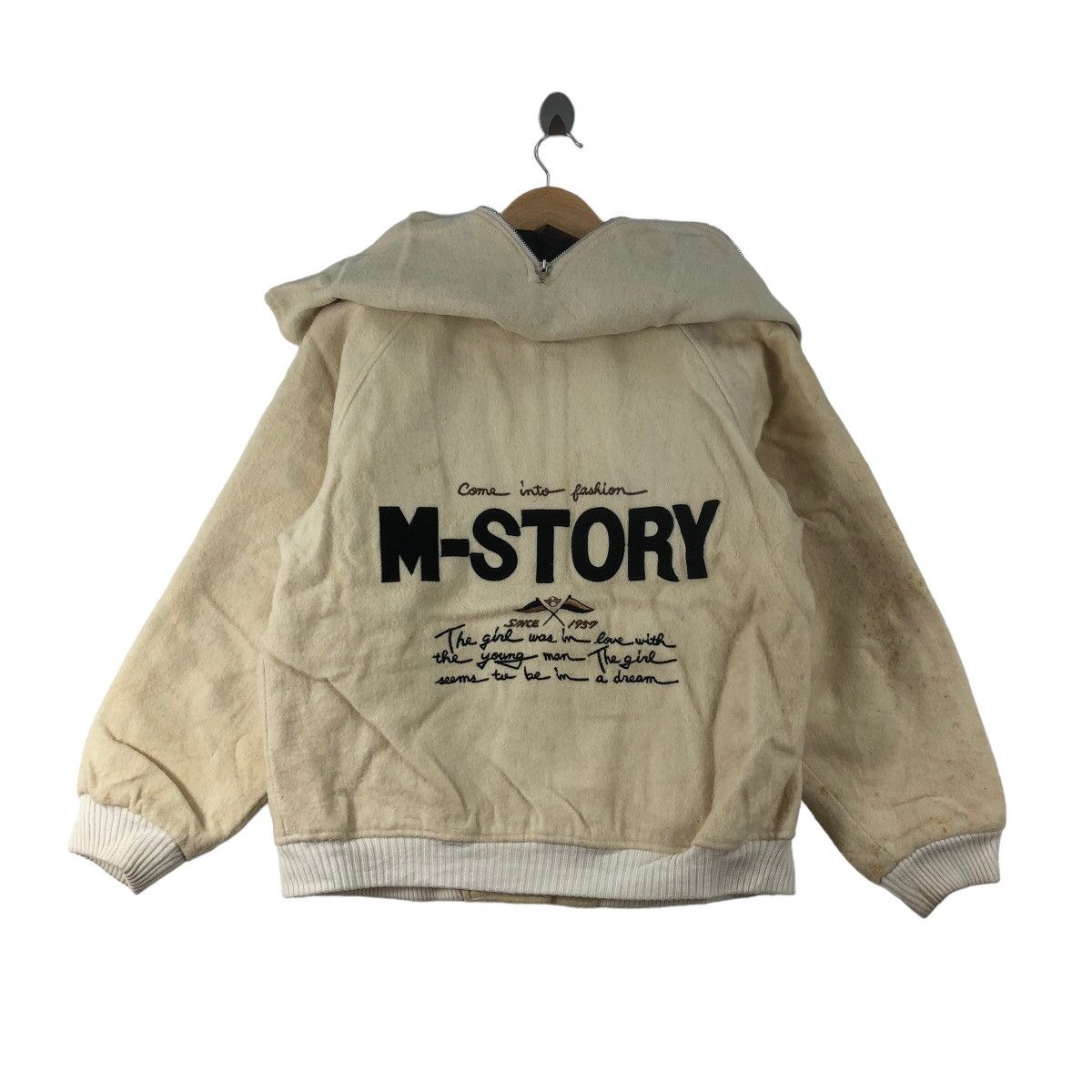 Vintage Vintage 80s M-STORY Varsity Jacket Big Logo Spellout Size US L / EU 52-54 / 3 - 4 Thumbnail