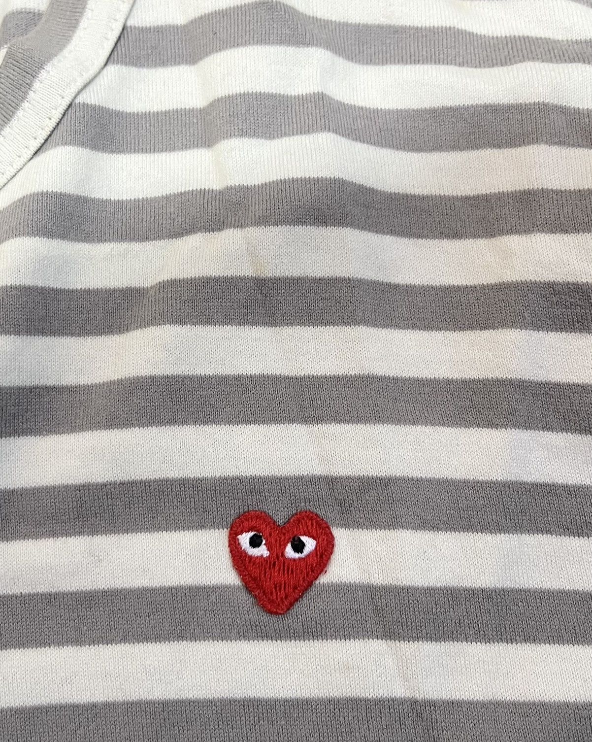 Comme des Garcons Cdg play AD2017 striped mini heart logo longsleeve Size US M / EU 48-50 / 2 - 4 Thumbnail