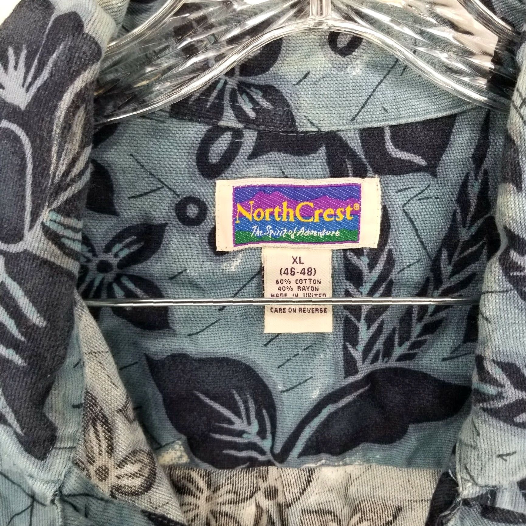 Vintage Northcrest Men’s XL Blue Hawaiian Short Sleeve Button-Up Shirt Size US XL / EU 56 / 4 - 2 Thumbnail
