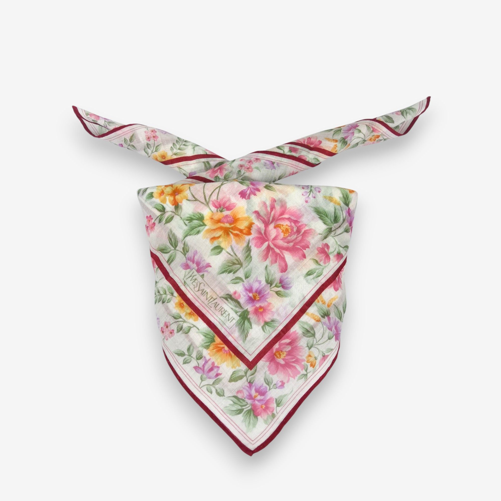 Japanese Brand Vintage Yves Saint Laurent Handkerchief Pocketsquare Bandana Size ONE SIZE - 4 Thumbnail