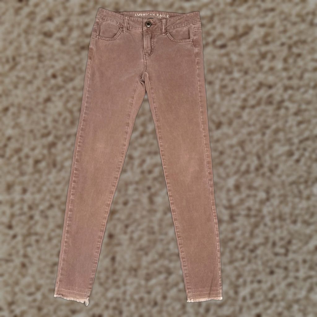 American Eagle Outfitters American Eagle Outfitters Jeans Women 0 Blush Jegging Skinny Raw Hem Stretch 360 Size 25" / US 0 / IT 36 - 1 Thumbnail