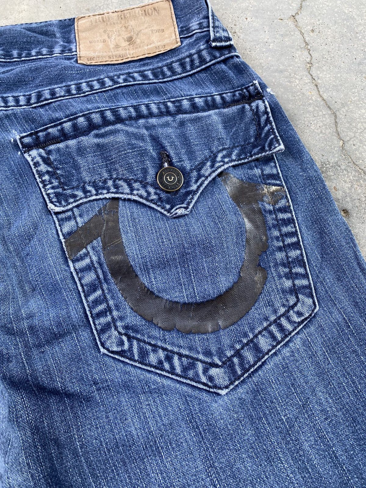 True Religion Vintage True Religion Distressed Denim Pants Size US 35 - 9 Thumbnail