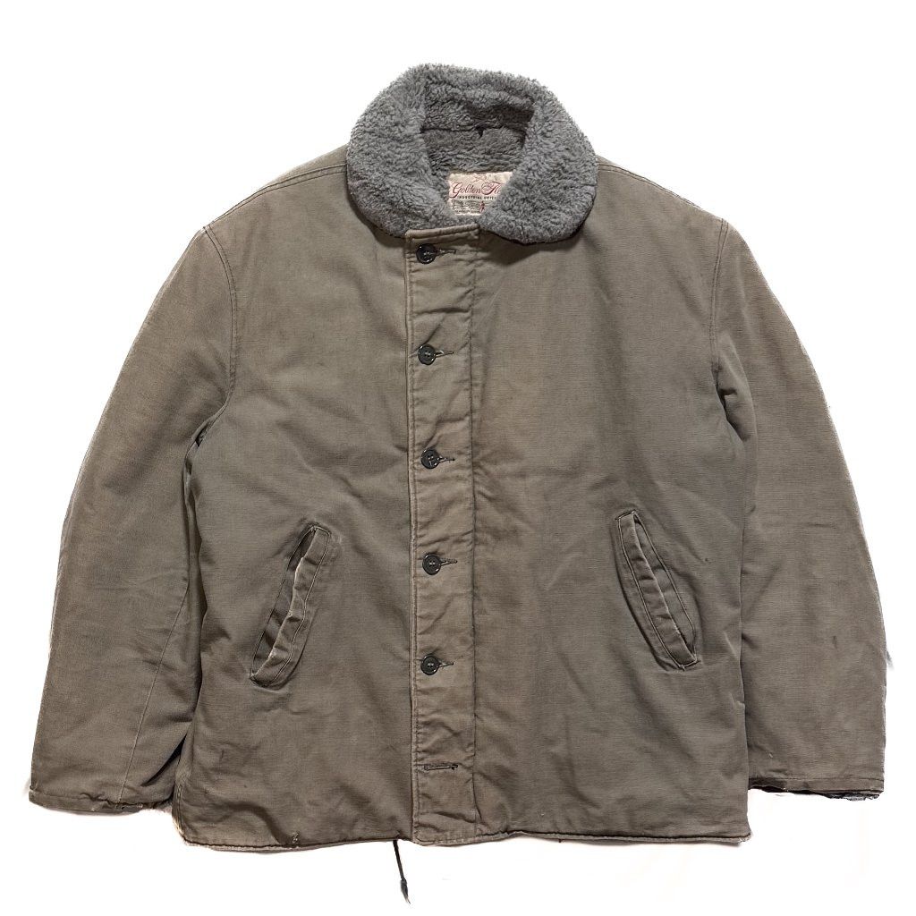 Vintage 60s Golden Fleece N-1 Deck Jacket Scovill Zip - L/XL