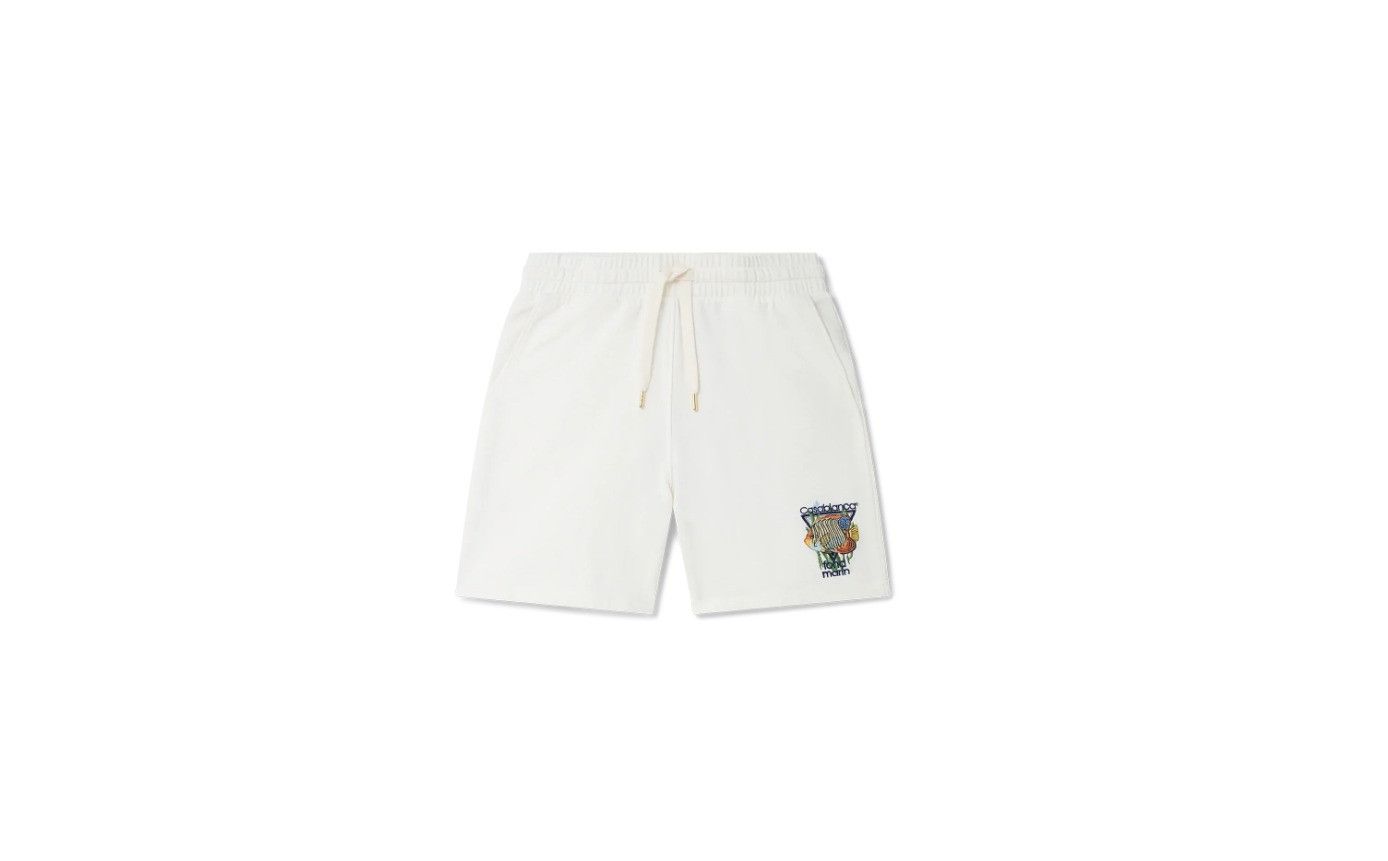 Casablanca o1mle0326 Embroidered Sweatshorts Fond Marin in White Size US 38 / EU 54 - 1 Preview