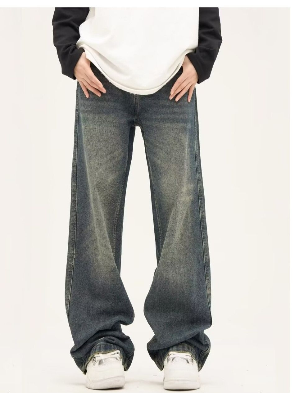 Japanese Brand Retro loose straight leg wide leg jeans Size US 32 / EU 48 - 4 Thumbnail
