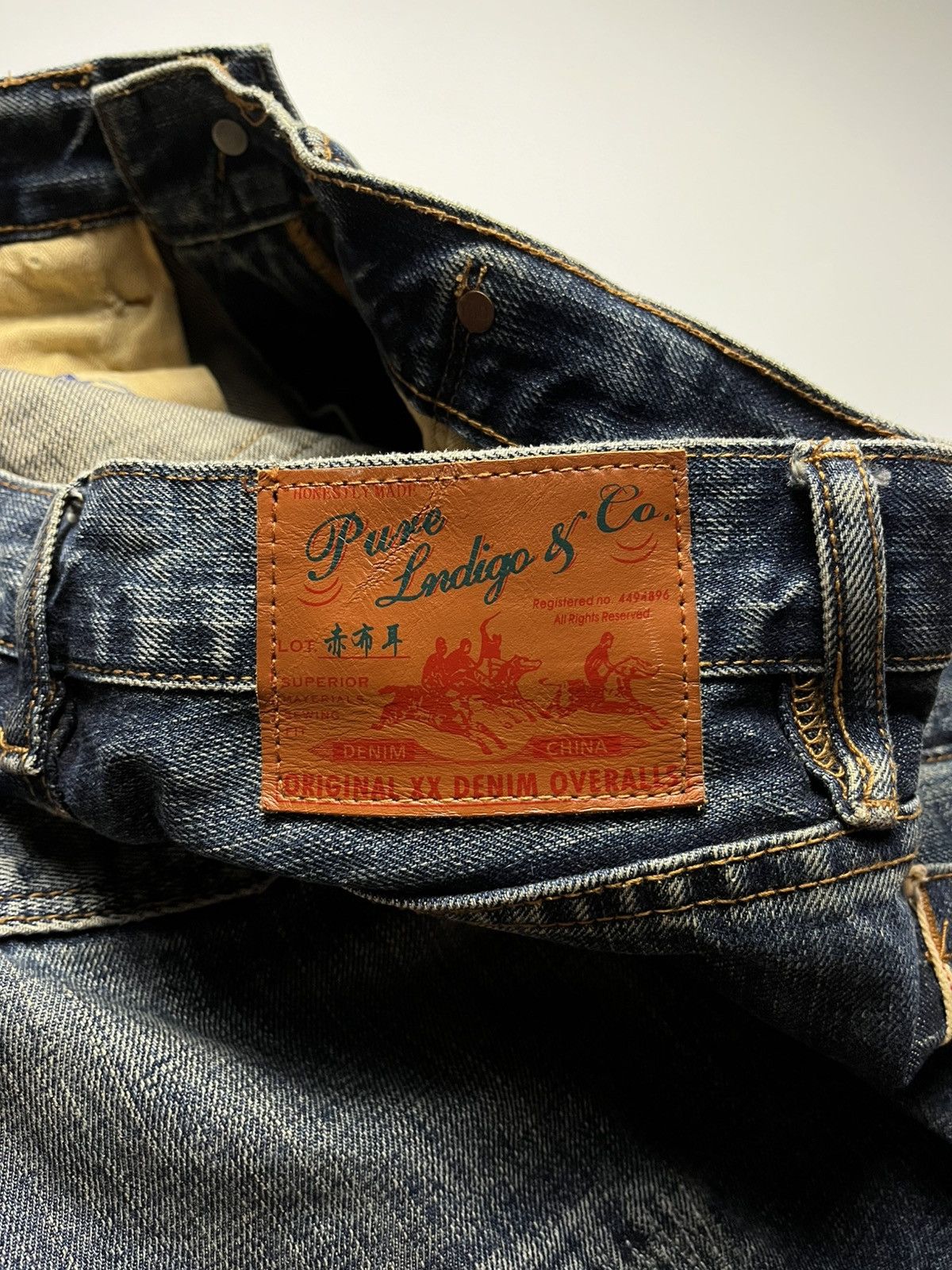 Pure Blue Japan Pure Indigo Gritty Selvedge Denim Jeans 14oz Size US 31 - 5 Thumbnail