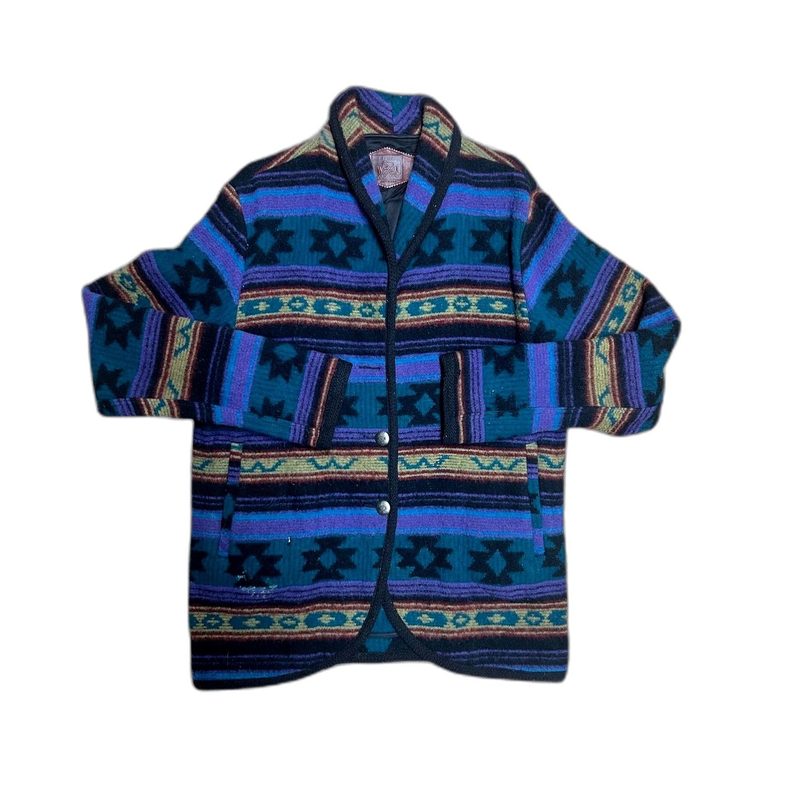 Woolrich Woolen Mills Vintage Woolrich Wool Women's Coat Preloved Western Aztec Pa Size US L / EU 52-54 / 3 - 1 Thumbnail