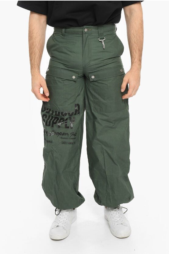 image of Reese Cooper Low-Waist Waxed Cotton Supply Pants in Green, Men's (Size 33)