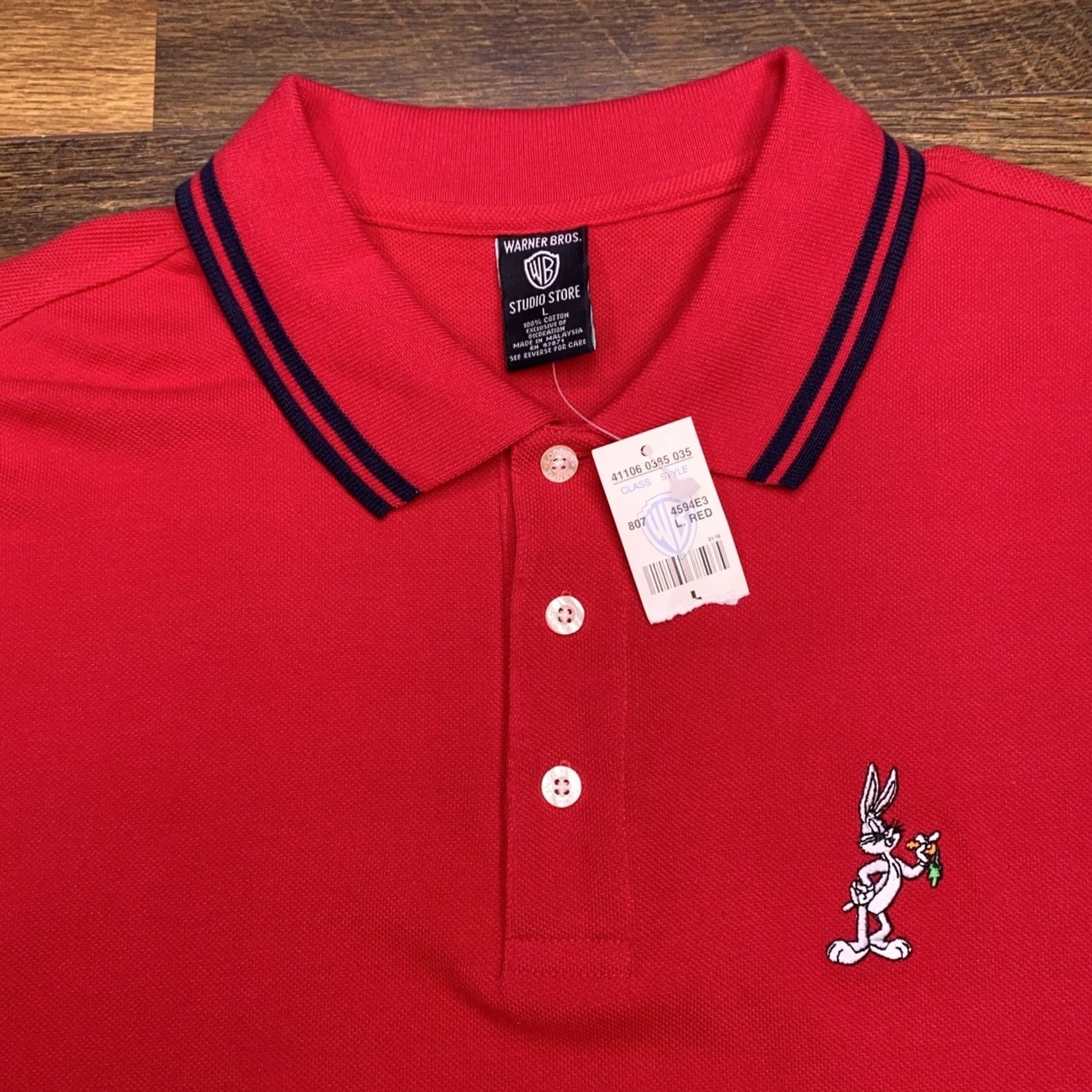 Vintage VINTAGE Warner Bros. Polo Shirt Mens L Red Bugs Bunny 90s Cartoon Embroidered Short Sleeve Polo Shirt Mens Red Size US L / EU 52-54 / 3 - 3 Thumbnail