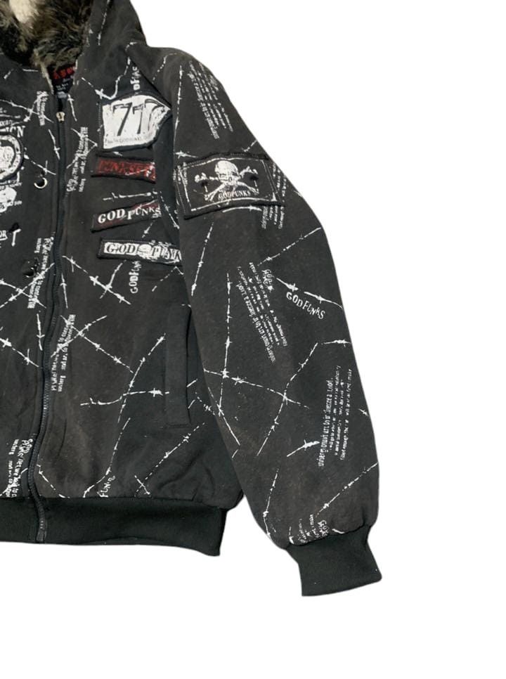 If Six Was Nine Vintage God Punks Fur Jacket Hoodie Sun Faded Size US L / EU 52-54 / 3 - 6 Thumbnail