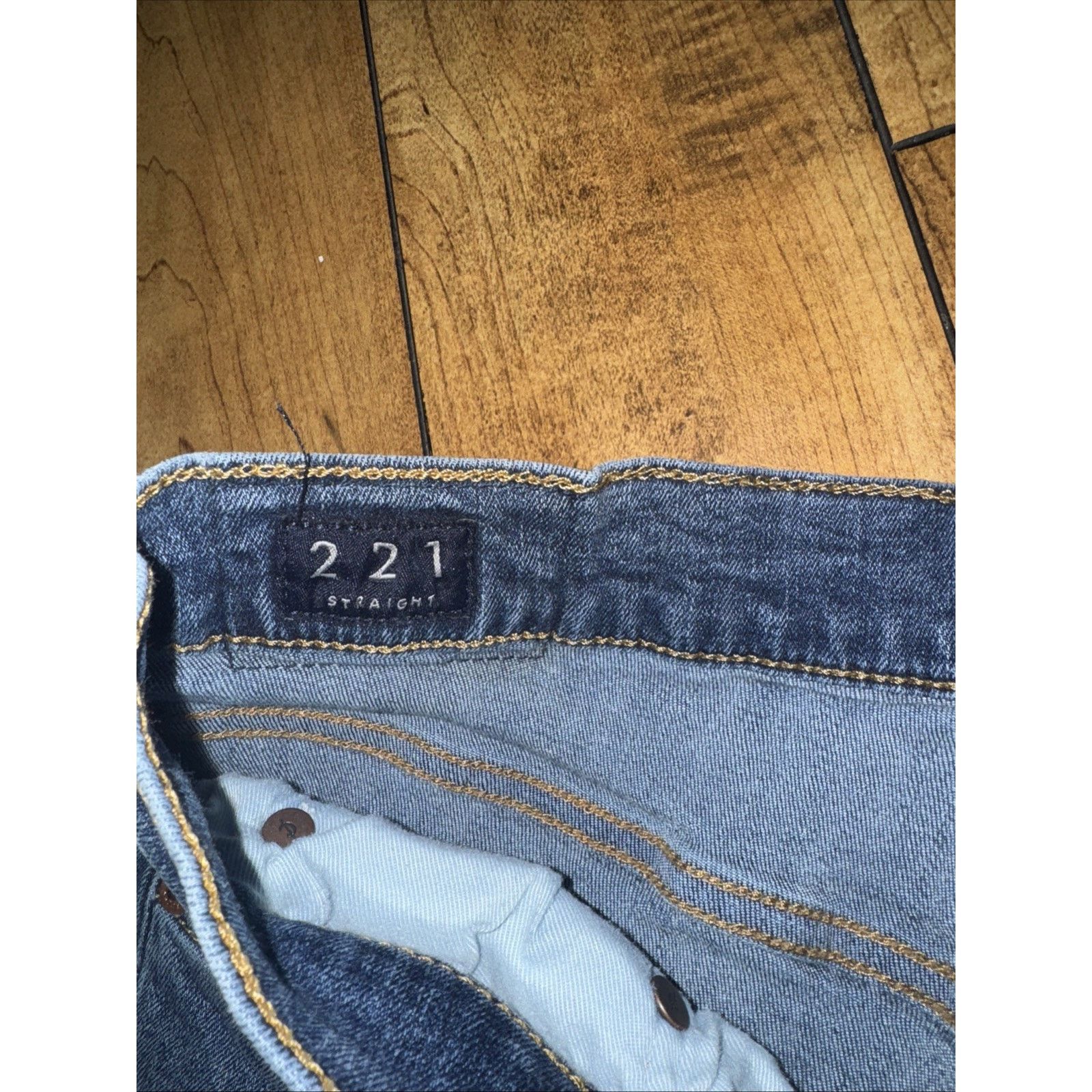 Lucky Brand × Vintage Lucky Brand 221 Straight Leg Jeans Blue Denim Mid Rise Size US 34 / EU 50 - 6 Thumbnail