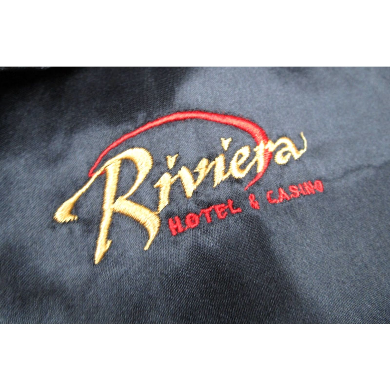 Rivieras VINTAGE Riviera Hotel & Casino Jacket Mens XL Black Satin Full Zip Embroidered Logo 80s 90s Las Vegas Bomber Jacket Size US XL / EU 56 / 4 - 5 Thumbnail