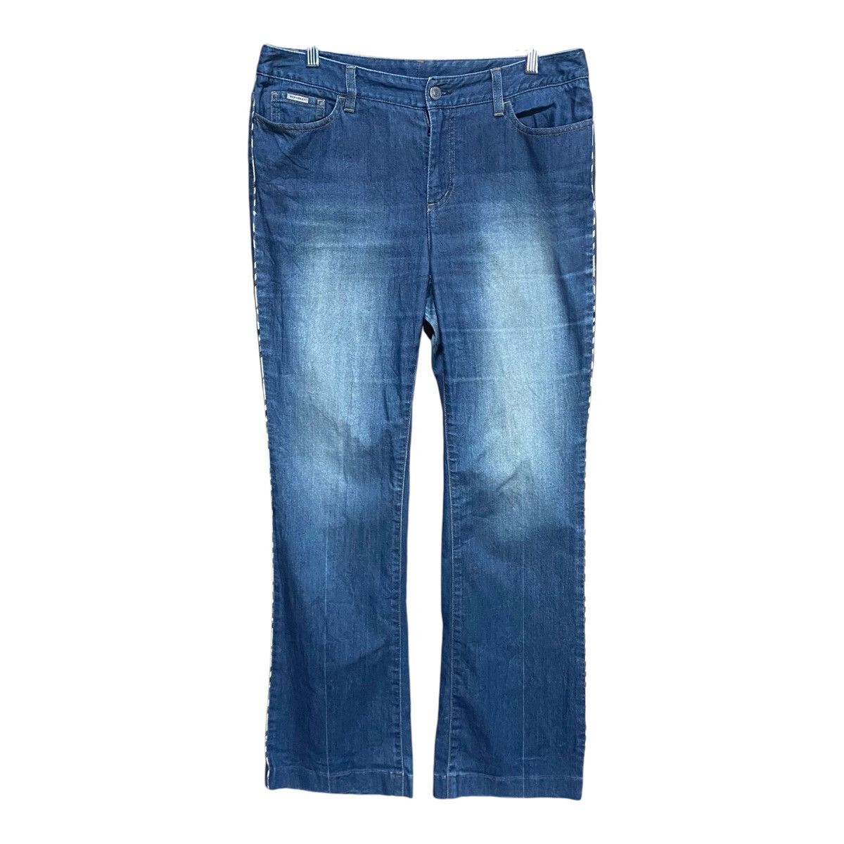 Burberry × Jean × Vintage Burberry Distressed Bootcut Jeans Size 33" - 1 Thumbnail