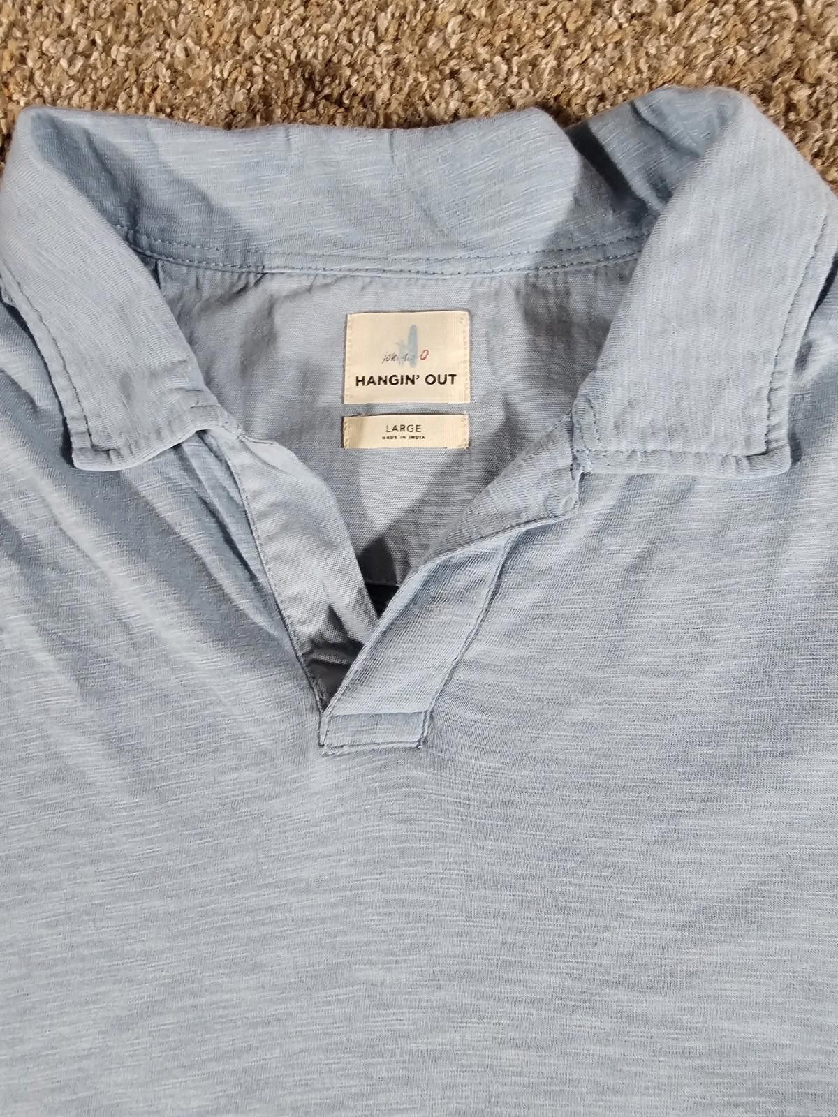 johnnie-O Johnnie O Blue Short Sleeve Golf Casual Open Polo Mens Sz L Size US L / EU 52-54 / 3 - 2 Thumbnail