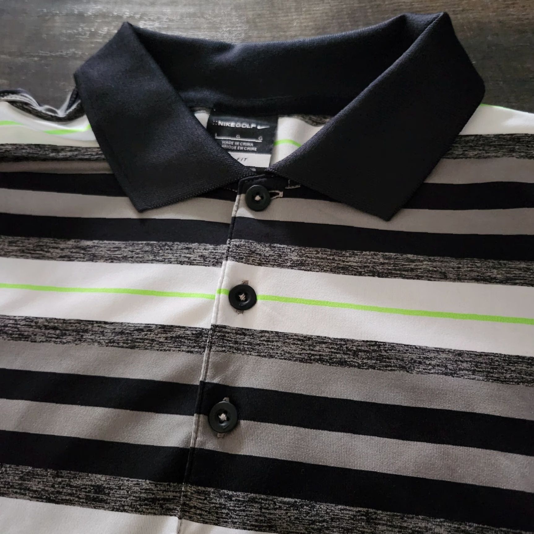 Nike Nike Golf Polo Dri-Fit Striped Athletic Shirt Mens Size Large Size US L / EU 52-54 / 3 - 2 Thumbnail