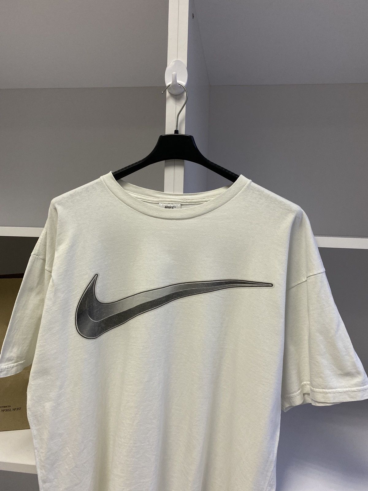 Nike × Vintage Vintage Nike Made in USA Big Swoosh Logo Tee 90s Size US XL / EU 56 / 4 - 4 Thumbnail
