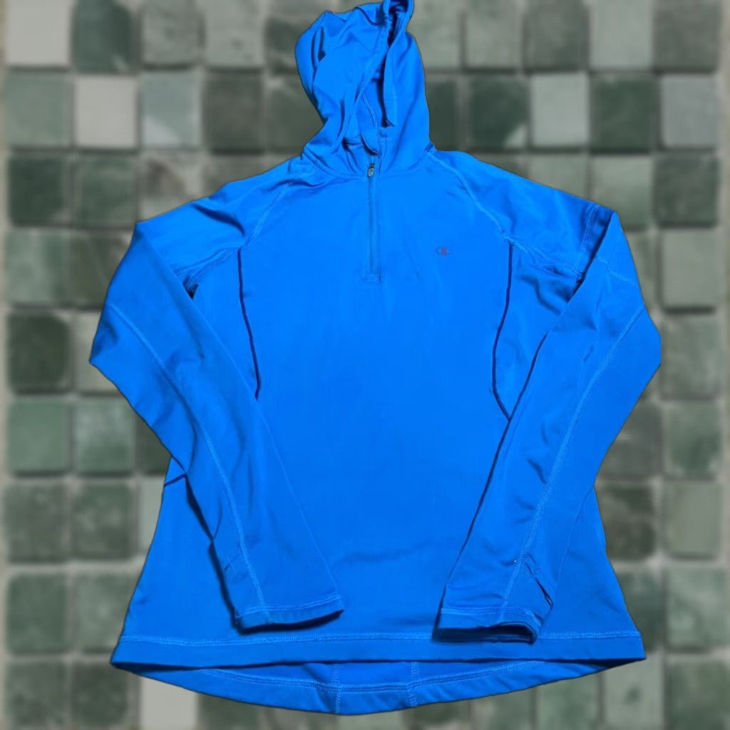 Champion Champion Hoodie Women M Blue Pullover Hooded Sweat Shirt Sweater Crew Neck Long Sleeve Regular Fit Sweatshirt V2 Size M / US 6-8 / IT 42-44 - 1 Thumbnail