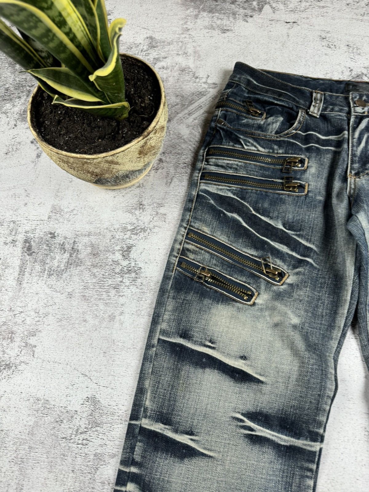 Japanese Brand Vintage Faded Distressed Y2K Rap Jeansia Jeans Pants Bottoms Size US 32 / EU 48 - 19 Thumbnail