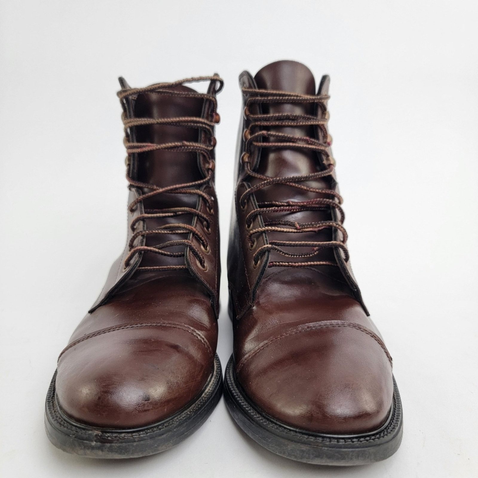 Vintage Vintage 90s Brown Leather Capped Toe Cottage Boots - 6 Size US 6 / IT 36 - 6 Thumbnail