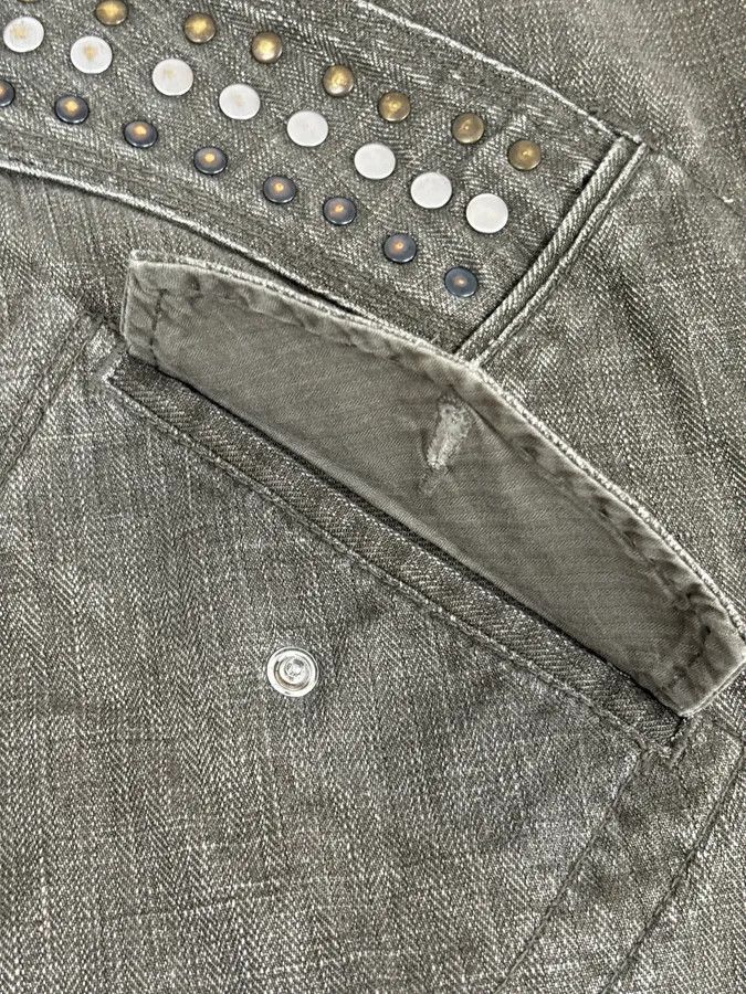 Marithe + Francois Girbaud SS2006 Marithé + François Girbaud Khaki Studded Cargo Jeans Size US 32 / EU 48 - 12 Thumbnail