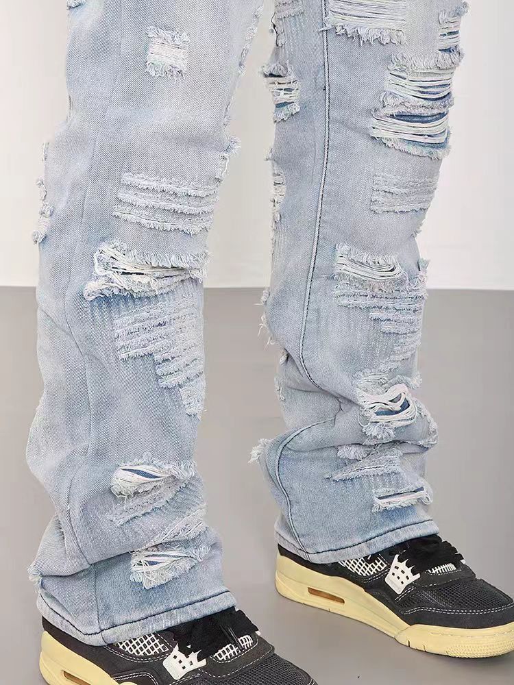 Japanese Brand × Jean Vintage washed ripped street micro flared jeans Size US 34 / EU 50 - 4 Thumbnail