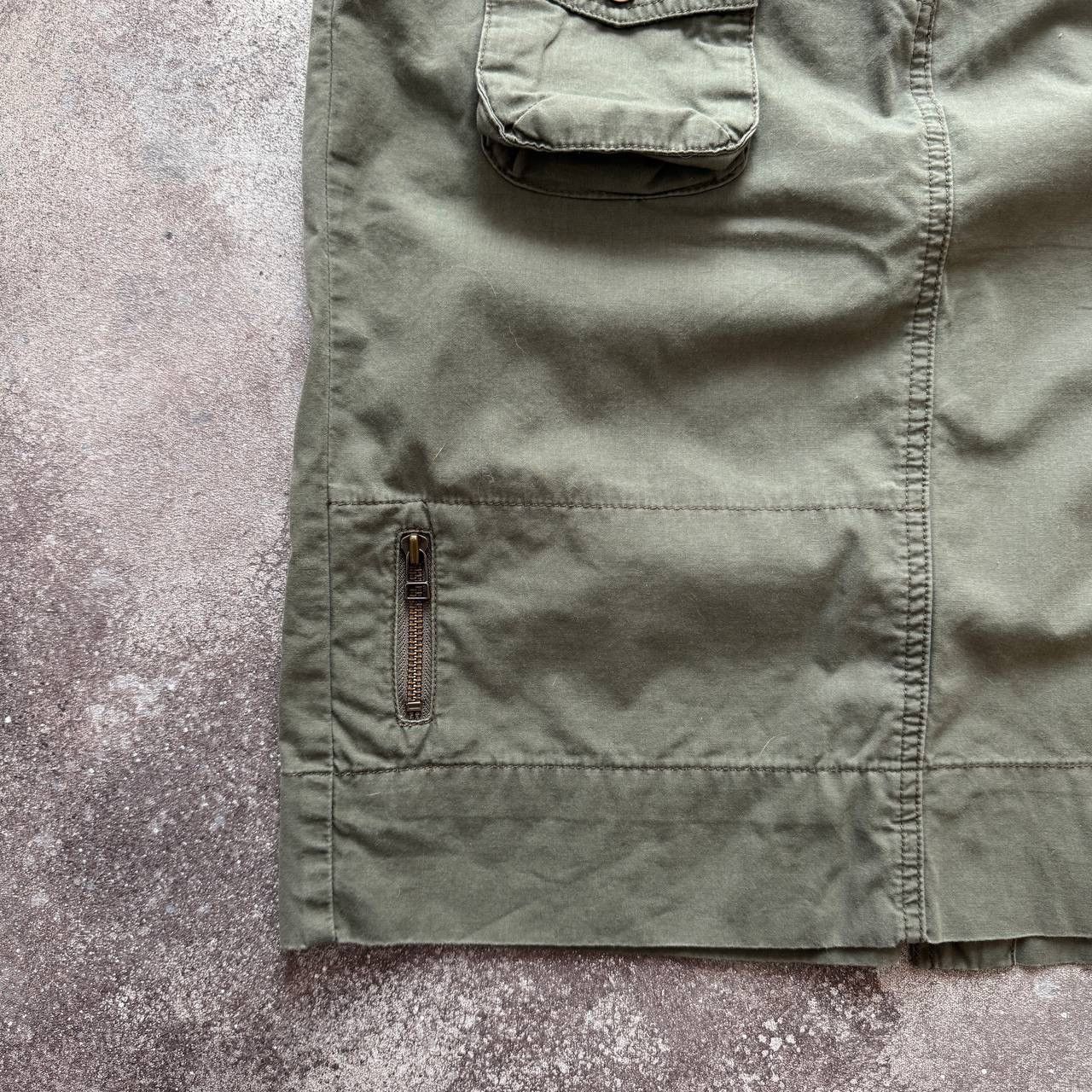 20471120 Y2K Military Style Avant Garde Cargo Midi Skirt Size 29" - 7 Thumbnail