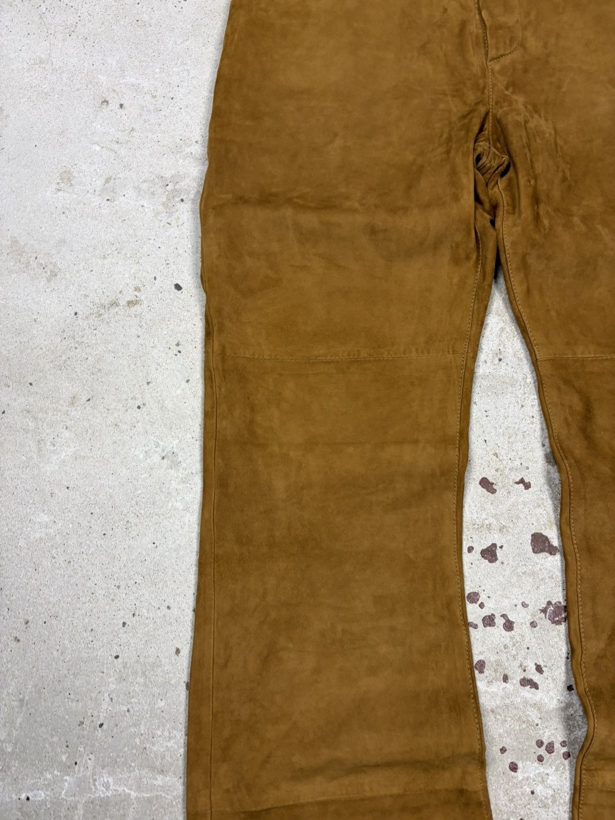 Dolce & Gabbana 2000s Dolce & Gabbana Camel Suede Leather Bootcut Pants Flar Size US 31 - 7 Thumbnail