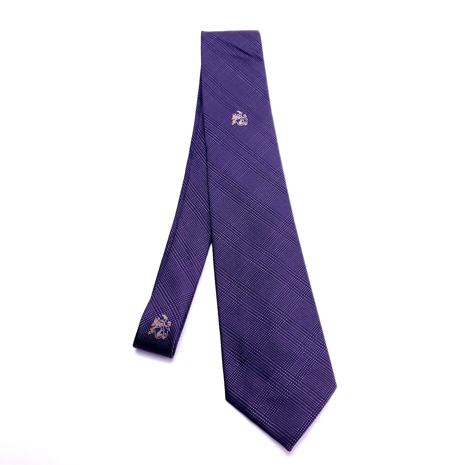 Bachrach Bachrach Purple Silk Tie Woven Glen Check Club Size ONE SIZE - 6 Thumbnail