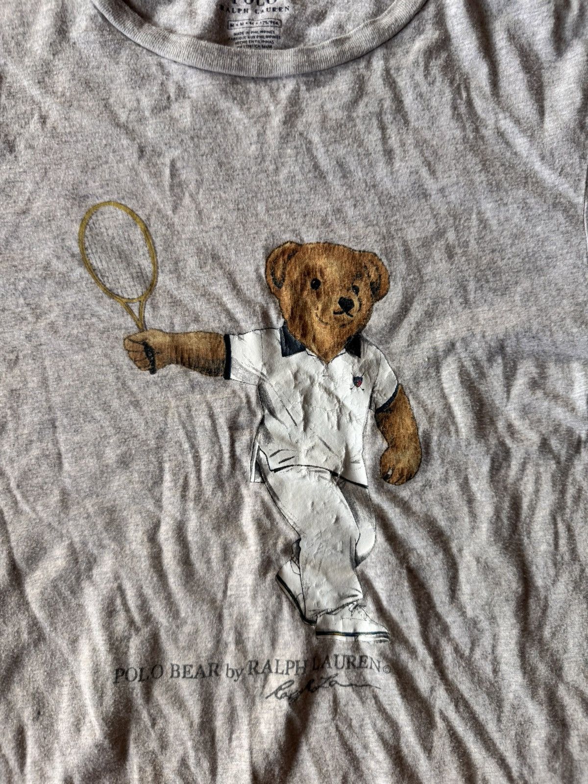 Polo Ralph Lauren Vintage 2000s Polo Ralph Lauren Classic Tennis Bear T-Shirt Size US M / EU 48-50 / 2 - 2 Thumbnail