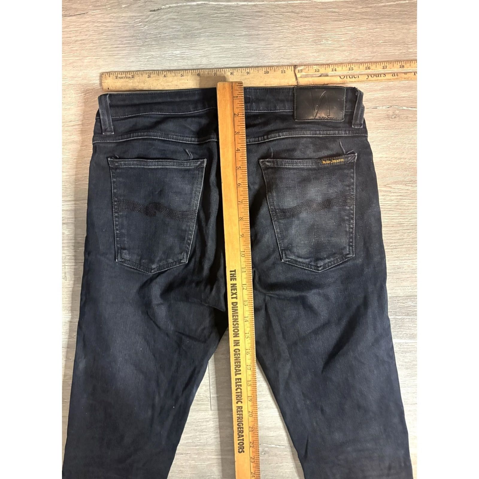 Nudie Jeans Nudie Jeans Co Jeans Mens 34x34 Black Dark Wash Slim Skinny Denim Pants Size US 34 / EU 50 - 4 Thumbnail