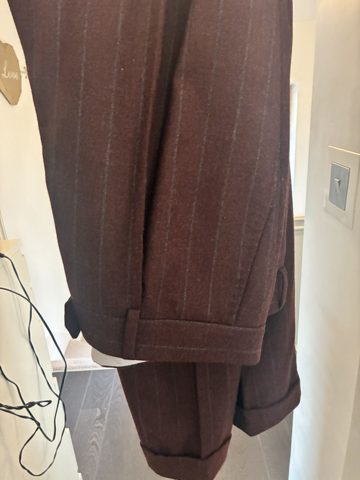 Brunello Cucinelli Brunello cucinelli burgundy double breasted wool suit it 52 Size 40R - 8 Thumbnail