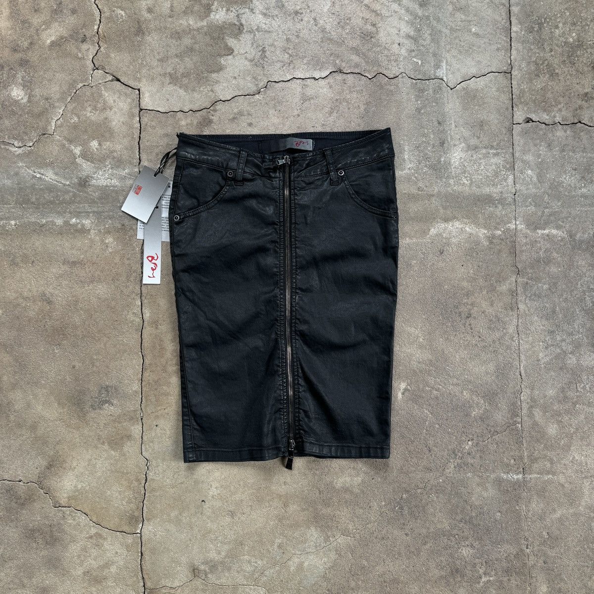 Seditionaries Bray Steve Alan Avant-Garde Wax Zip Skirt Size 27" / US 4 / IT 40 - 1 Thumbnail