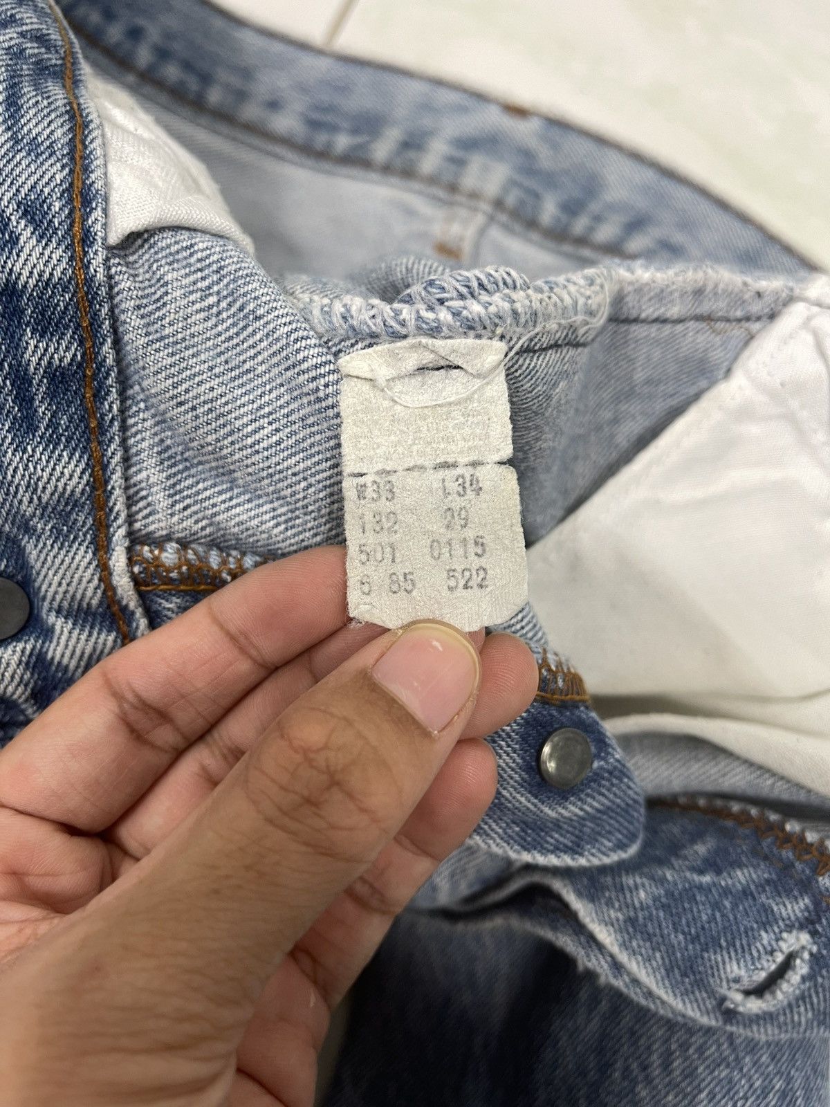 Japanese Brand Vintage 80s Levis 501 Big E Button Fly Distressed Jeans Size US 32 / EU 48 - 17 Thumbnail