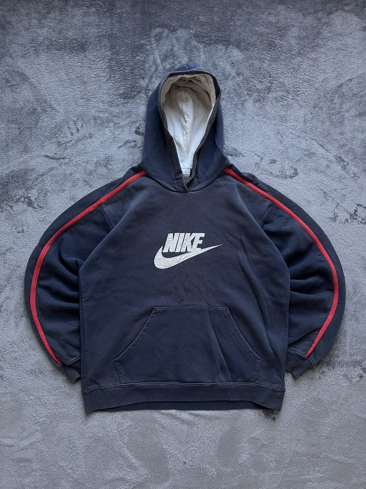 Nike 00s Nike Big Swoosh Logo Boxy Oversized Hoodie Spellout Y2k Size US M / EU 48-50 / 2 - 1 Thumbnail