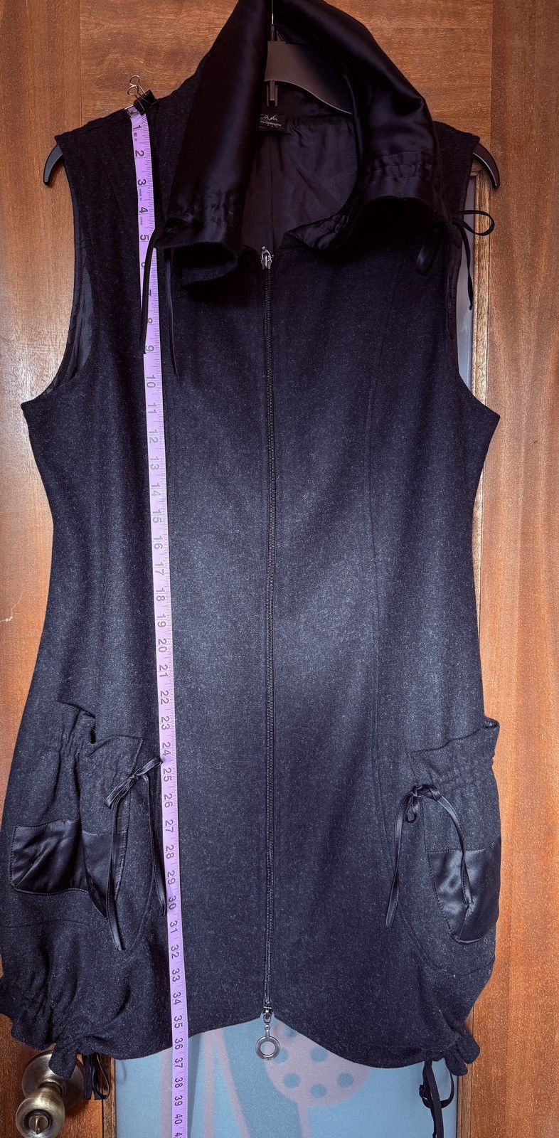Other CoVelo Clothing Poppy Black Wool Sleeveless Jacket Vest Size L / US 10 / IT 46 - 9 Thumbnail