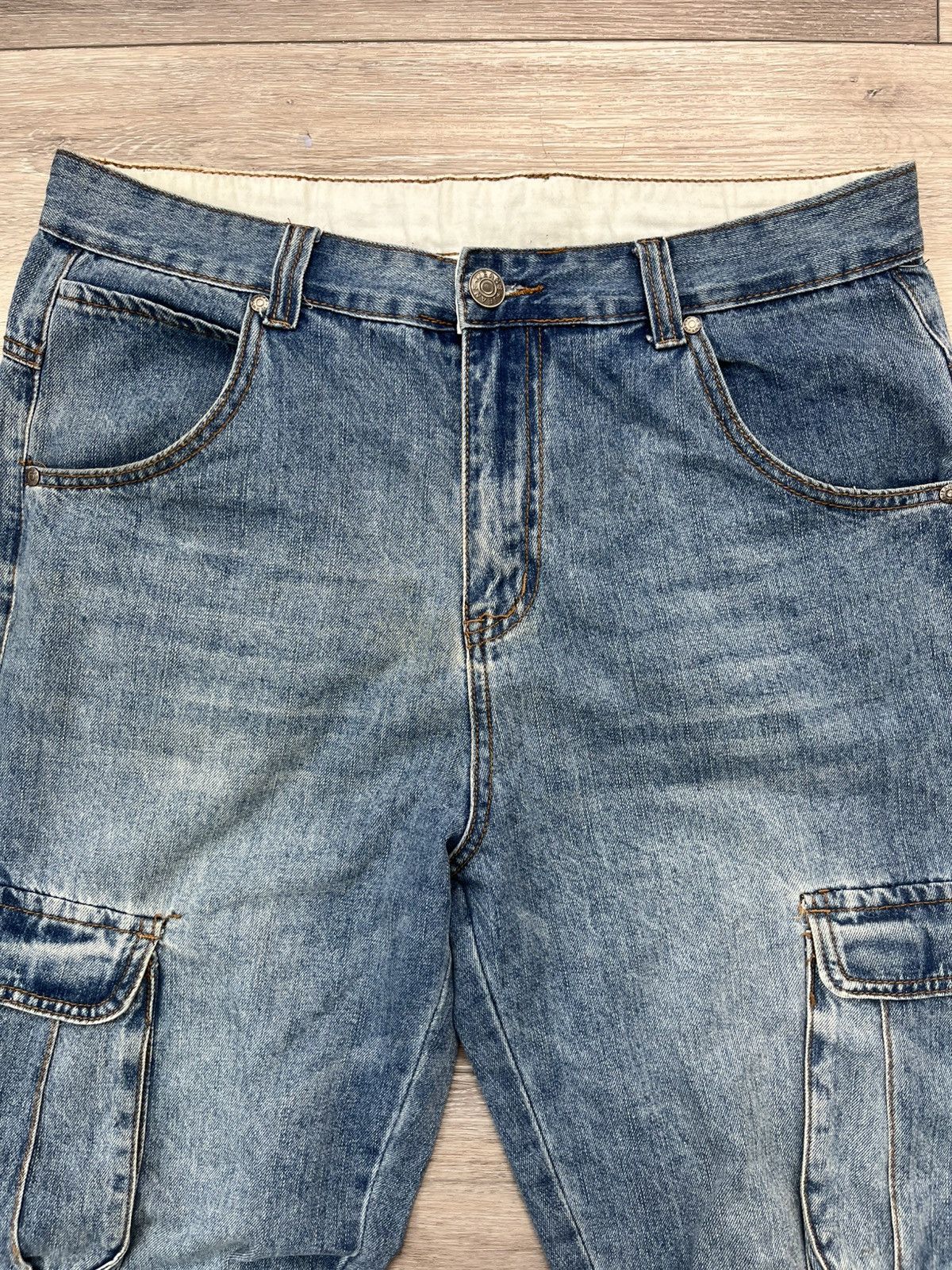 Other Vintage Denim Cargo Jeans Size US 34 / EU 50 - 4 Thumbnail